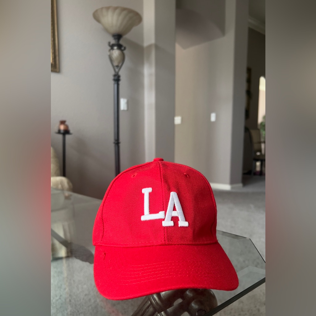 La Baseball Cap With White Embroidered Logo